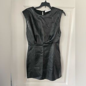 Faux leather mini dress